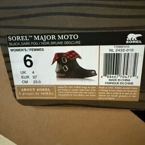 Sorel Major Moto Women's Boots - Black and Dark Fog